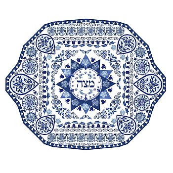 Porcelain Matzah Plate Renaissance Design by Jessica Sporn