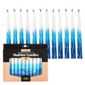 Handmade Shabbat Candles - Blue Elegance