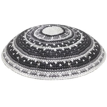 Supreme DMC Knit Kippot - Traditional Grays