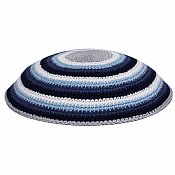 Supreme DMC Knit Kippot - Circles Blue Tone/White/Grey