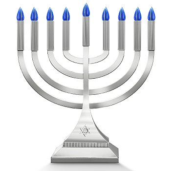 LED MEDIUM CLASSIC CHANKAH MENORAH - METALLIC SILVER